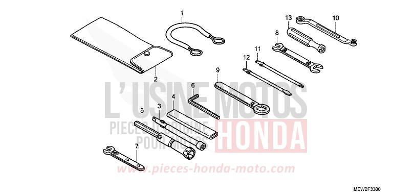TOOLS for Deauville ABS CARNELIAN RED METALLIC (R296) from 2011